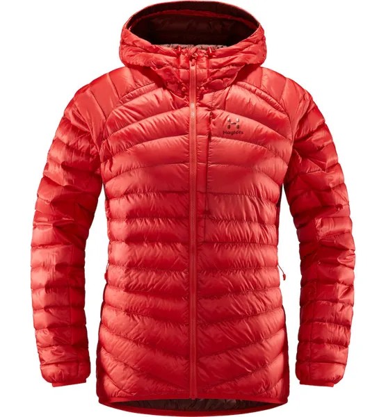 Пуховик Haglöfs Essens Down Hood, цвет Hibiscus Red/Maroon Red