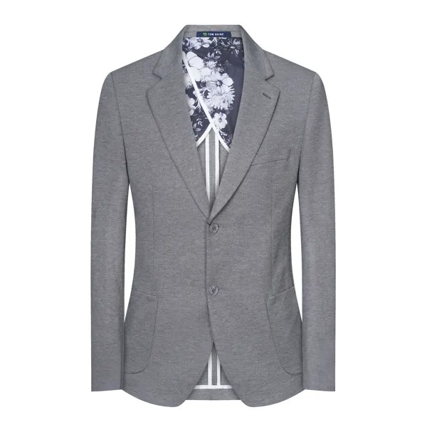 Tom Baine Slim Fit Хлопковое однотонное спортивное пальто стрейч, серебро