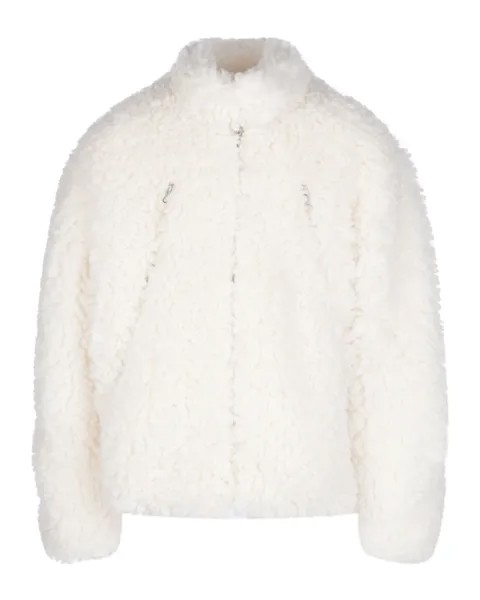Белая куртка из эко-меха MM6 Maison Margiela детская
