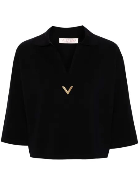 Valentino Garavani джемпер из вирджинской шерсти с логотипом VLogo Signature, синий