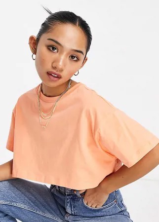 Супер короткая футболка абрикосового цвета ASOS DESIGN Petite-Оранжевый цвет