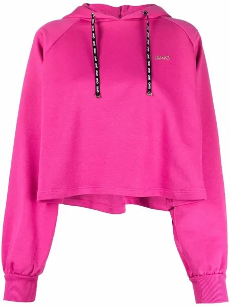 LIU JO embroidered logo long-sleeve hoodie