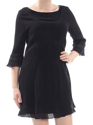 SANCTUARY Женское черное платье выше колена с отделкой Элли и рукавами 3/4, вырезом выше колена, M