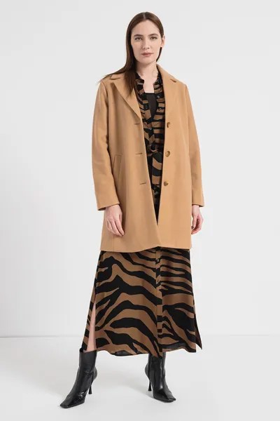 Пальто с пуговицами и двойными лацканами Gap, коричневый