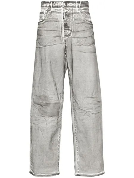 Dsquared2 широкие джинсы с жатым эффектом, серый