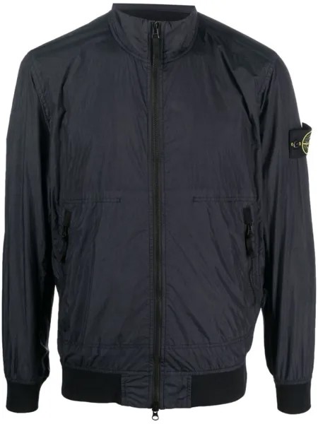 Stone Island бомбер с нашивкой-логотипом, синий