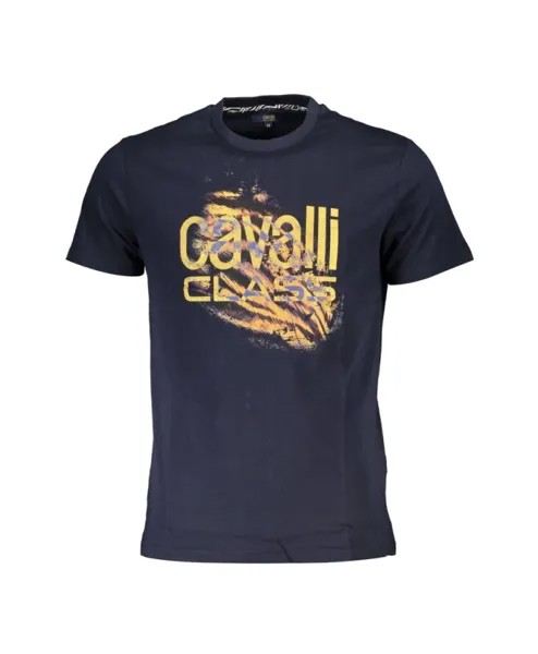 Футболка с короткими рукавами и логотипом Cavalli Class, синий