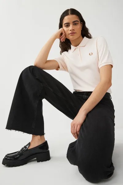 Светло-Розовая женская однотонная рубашка-поло Fred Perry, розовый