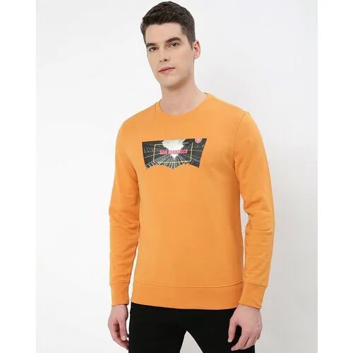 Свитшот Levi's LOGO PRINT CREW-NECK SWEATSHIRT, размер XXL, , orange