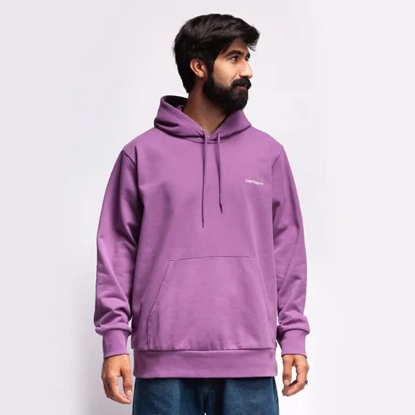 Толстовка с капюшоном CARHARTT WIP Hooded Script Embroidery Sweatshirt Aster / White 2021