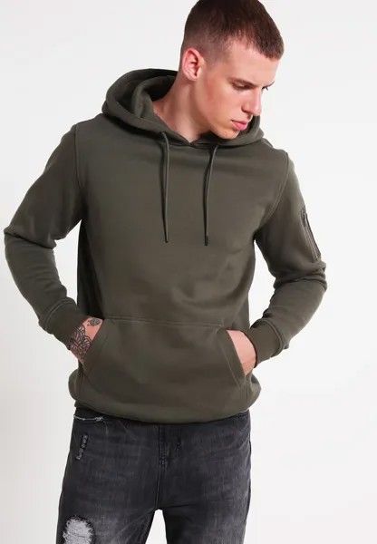 Толстовка с капюшоном SWEAT BOMBER HOODY Urban Classics, оливковый