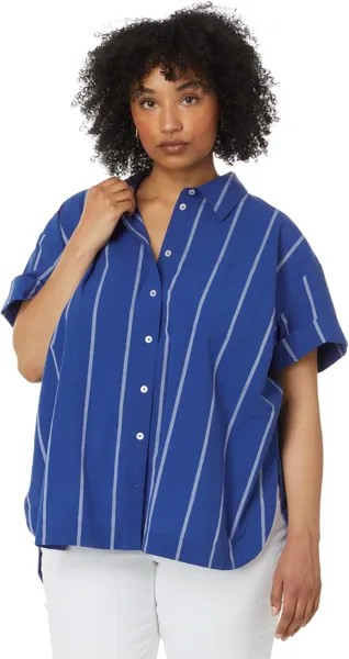 Рубашка Madewell Plus Resort Long-Sleeve Shirt in Stripe Seersucker, цвет Pure Blue
