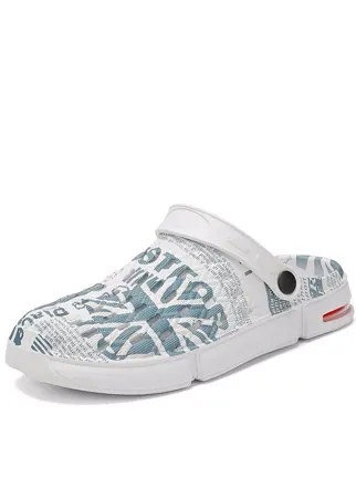 Men Comfy Letter Шаблон Lazy Slip On Antiskid Пляжный Пещера Сандалии