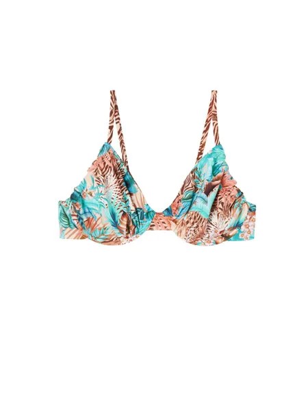 Топ бикини Calzedonia WILD FOLIAGE, зеленый