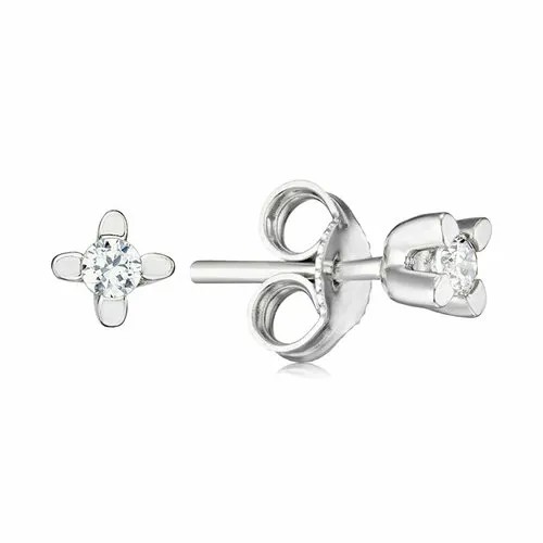 Серьги пусеты Ювелир Карат, серебро, 925 проба, фианит, , серебро