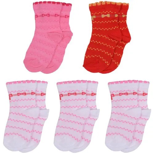 Носки LorenzLine для девочек, 5 пар, размер 6-8, мультиколор