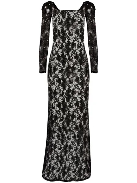 Nina Ricci платье с пайетками, черный