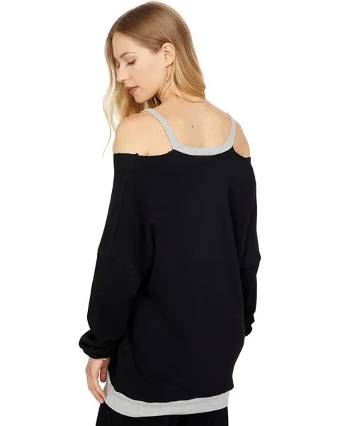 Пуловер Michael Lauren Swanson V-Neck Pullover, цвет Black/Heather Grey