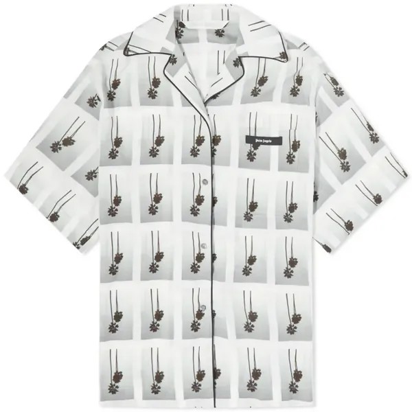 Рубашка для боулинга с коротким рукавом Palm Angels Mirage All Over Printed, белый/серый/коричневый