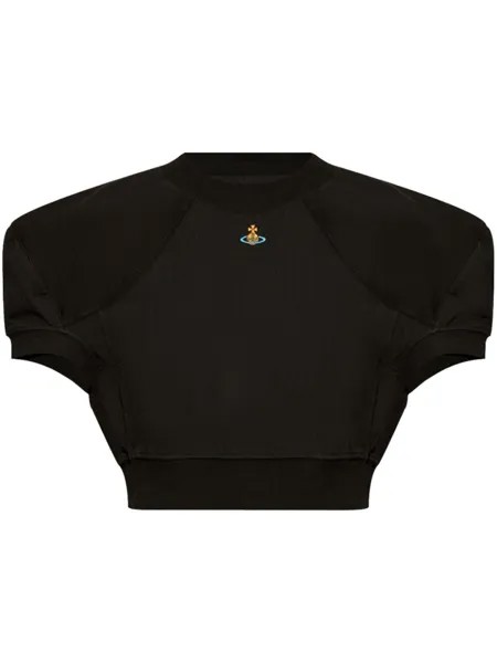 Vivienne Westwood футболка из хлопка с вышитым логотипом, черный