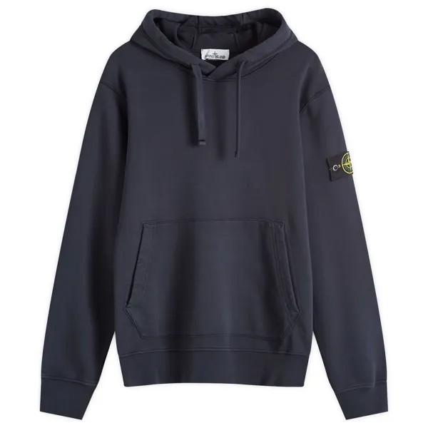 Худи Stone Island Cotton Fleece Garment Dyed Hoodie, цвет Navy Blue
