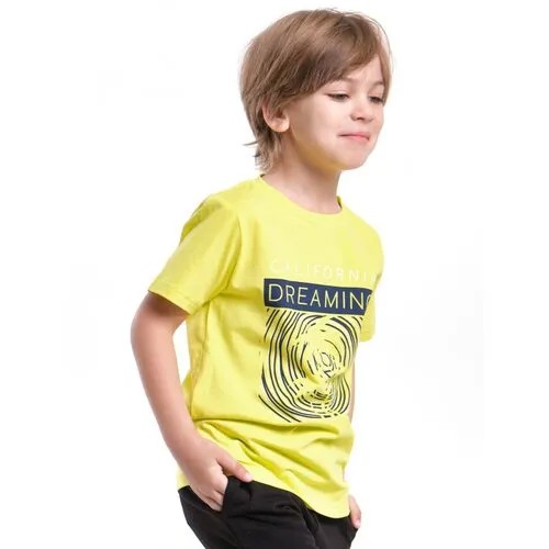 Футболка Mini Maxi, хлопок, размер 110, желтый