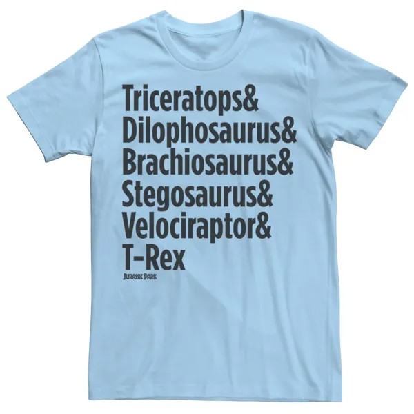 Мужская футболка с именем динозавра из парка Юрского периода Licensed Character, светло-синий