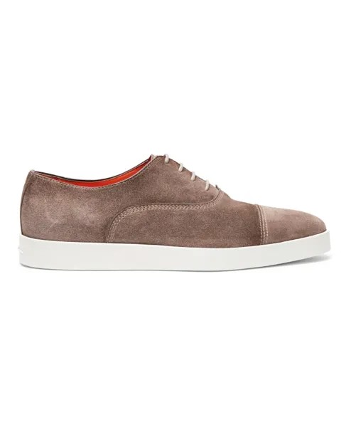 Замшевые туфли оксфорды дерби Santoni, коричневый
