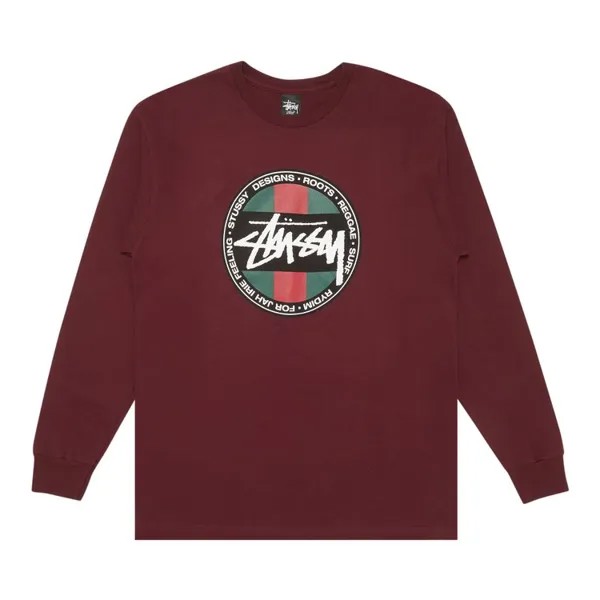 Лонгслив Stussy SS Stripe Dot 'Wine', красный