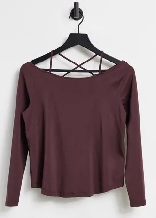 Многослойный лонгслив для йоги с завязкой на шее ASOS 4505-Красный