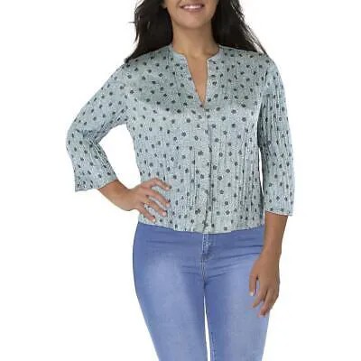 Женская плиссированная рубашка-блузка с принтом Vince BHFO 4431