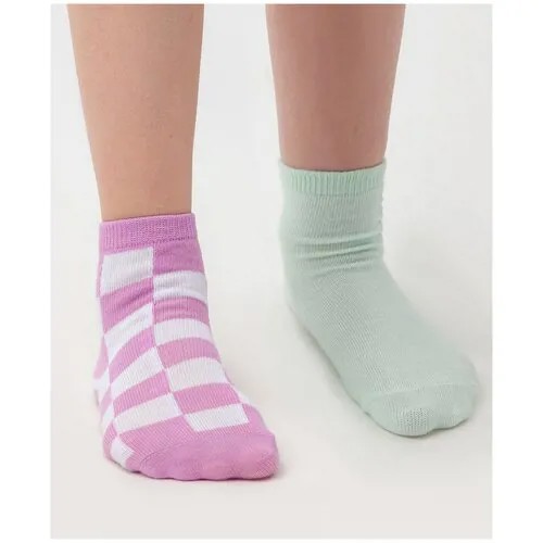 Комплект носков средней длины мятного и светло-фиолетового цвета Button Blue, для девочек, размер 20, мод 123BBGU85030002