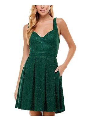 CRYSTAL DOLLS Женское зеленое короткое платье с вырезом на спине и чашечками на подкладке для подростков 13 лет
