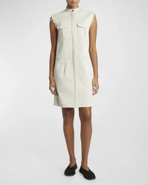 Костюмное мини-платье из хлопкового твила Erica Proenza Schouler, цвет Wheat