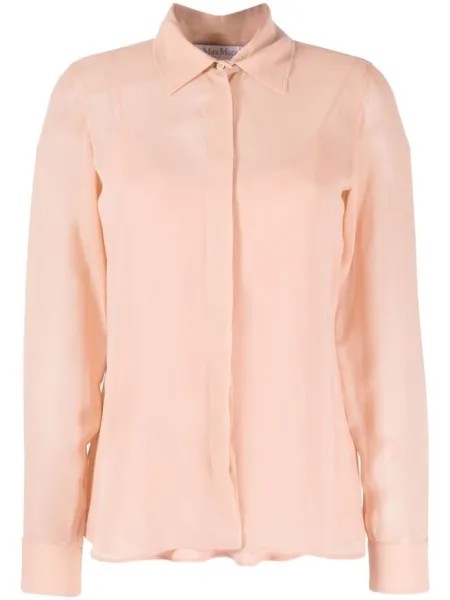Max Mara полупрозрачная шелковая рубашка, розовый