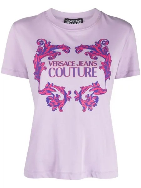 Versace Jeans Couture футболка с логотипом, фиолетовый