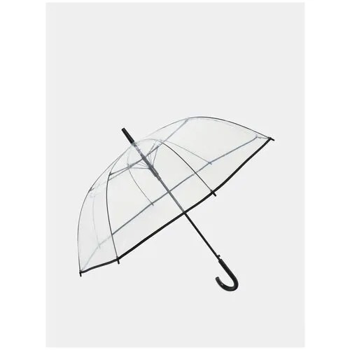 Зонт-трость Style, полуавтомат, купол 92 см, 8 спиц, прозрачный, черный