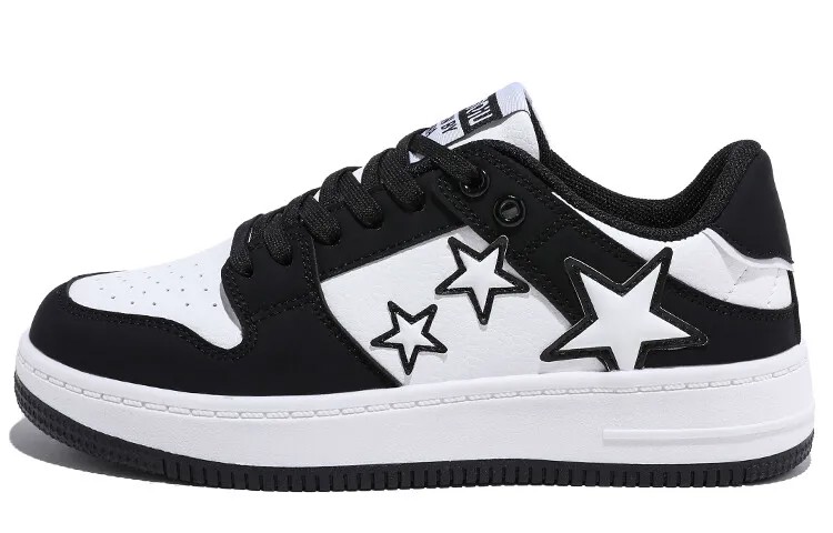 Кроссовки HUANQIU Skateboarding Shoes Women's Low-top Black, белый/черный