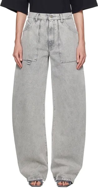 Серые широкие джинсы The Attico