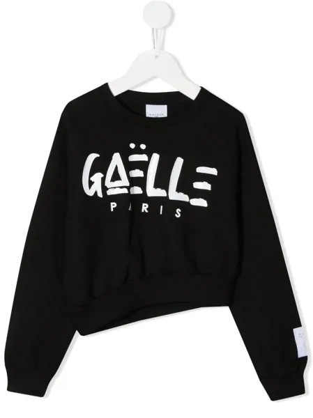 Gaelle Paris Kids толстовка асимметричного кроя с логотипом