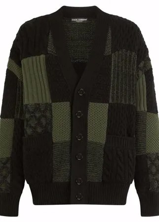 Dolce & Gabbana шерстяной кардиган в технике пэчворк