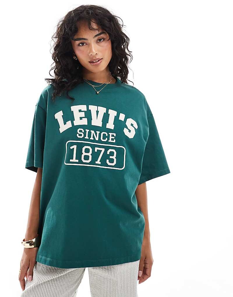 Levi's – Short Stack – темно-зеленая свободная футболка с логотипом американского футбола