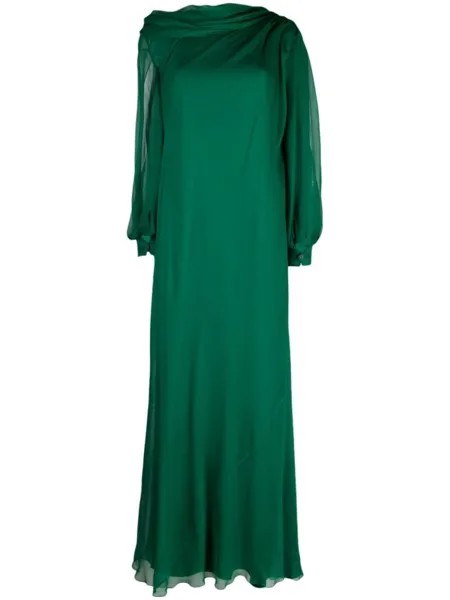 Alberta Ferretti вечернее платье асимметричного кроя, зеленый