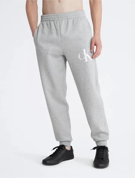 Брюки Calvin Klein Monogram Logo Fleece, серый