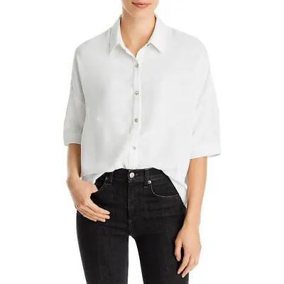 Женская белая блузка на пуговицах с воротником большого размера Three Dots M BHFO 3470