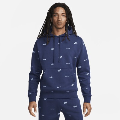 Худи Nike Club Fleece, цвет Midnight Navy/Ashen Slate