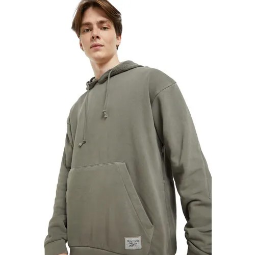 Худи Reebok Reebok NATURAL DYE BACK VECTOR FLEECE HOODIE, размер XS, зеленый