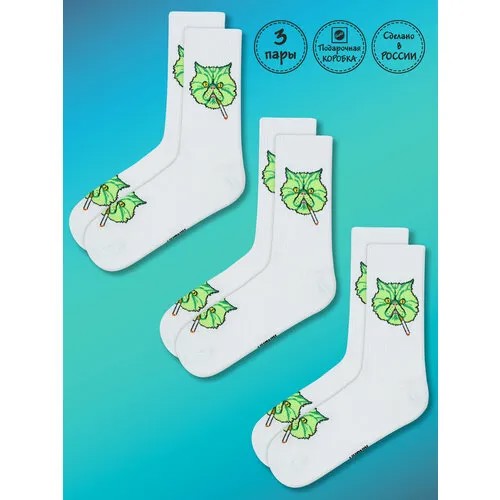 Носки Kingkit Носки Кингкит 3 пары подарочная упаковка белые, 3 пары, размер 41-45, зеленый