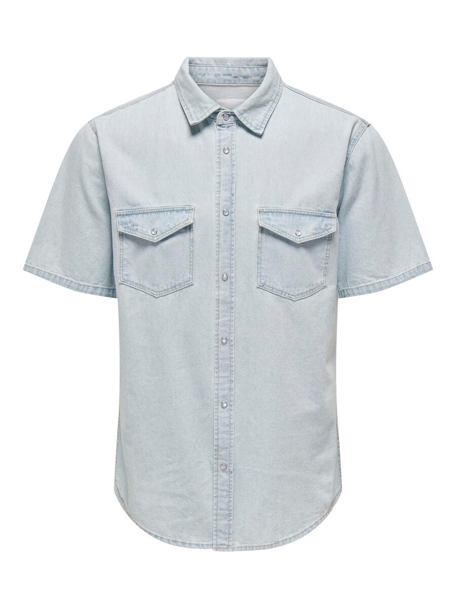 Рубашка на пуговицах стандартного кроя Only & Sons BANE, синий джинсовый