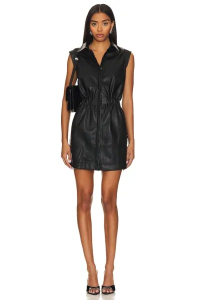 Платье мини Karina Grimaldi Oliver Leather, черный